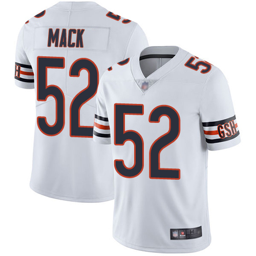 Chicago Bears Limited White Men Khalil Mack Road Jersey NFL Football #52 Vapor Untouchable->youth nfl jersey->Youth Jersey